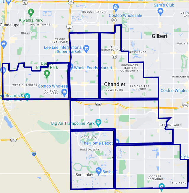Poop scooping service Chandler Map