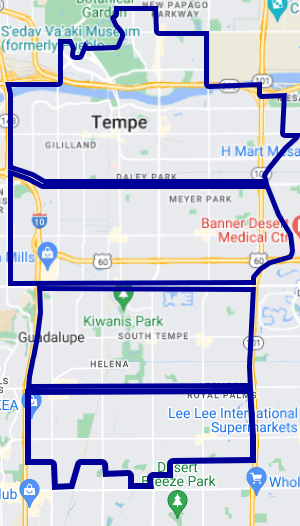 Poop scooper service Tempe Map